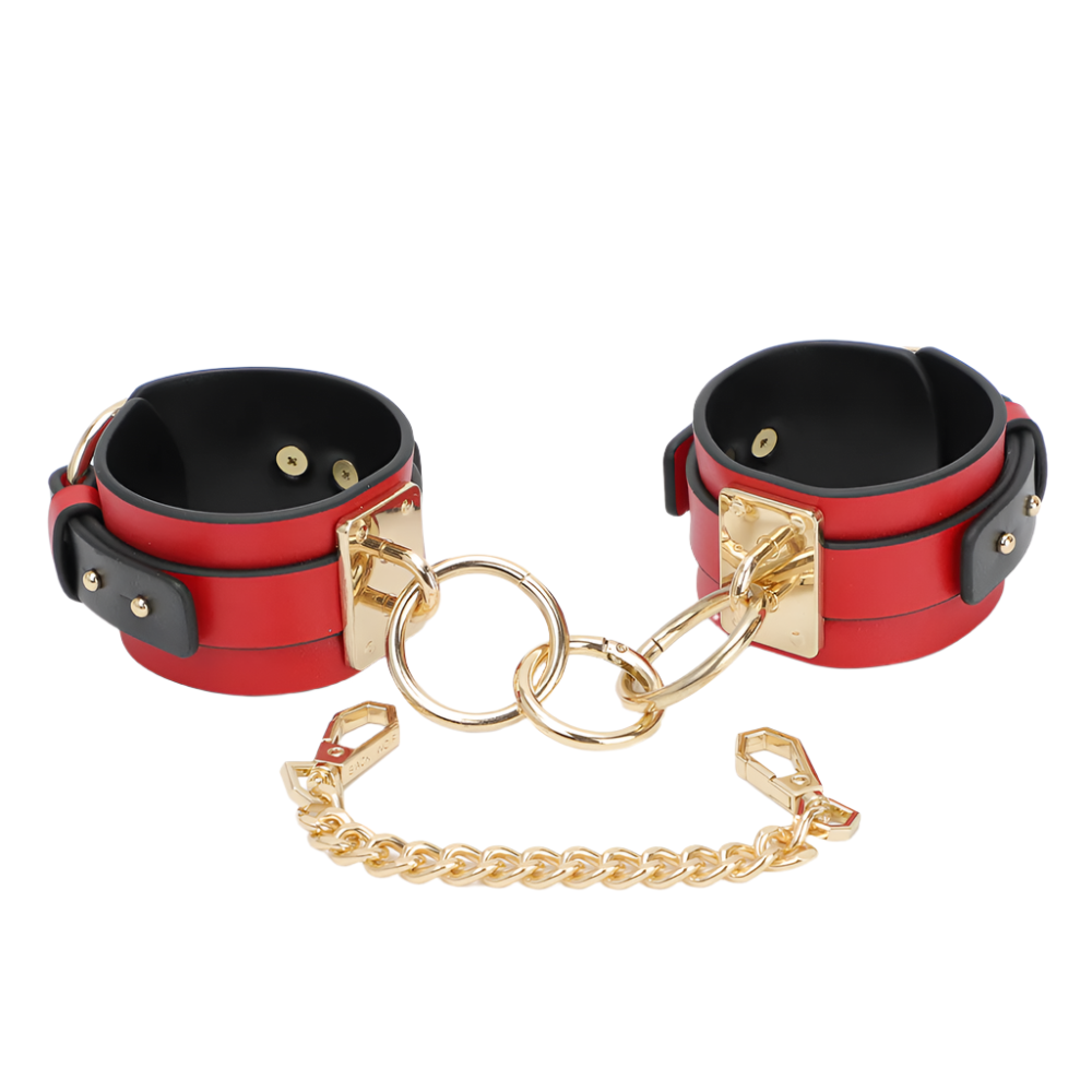Sexyland Wide Faux Leather Push-Stud Wrist Cuffs