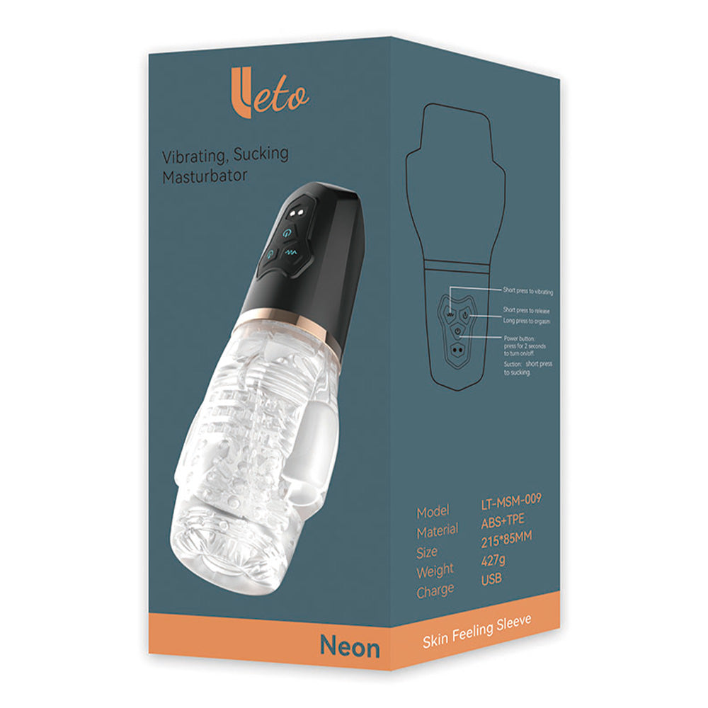 Leto Neon Vibrating Sucking Masturbator