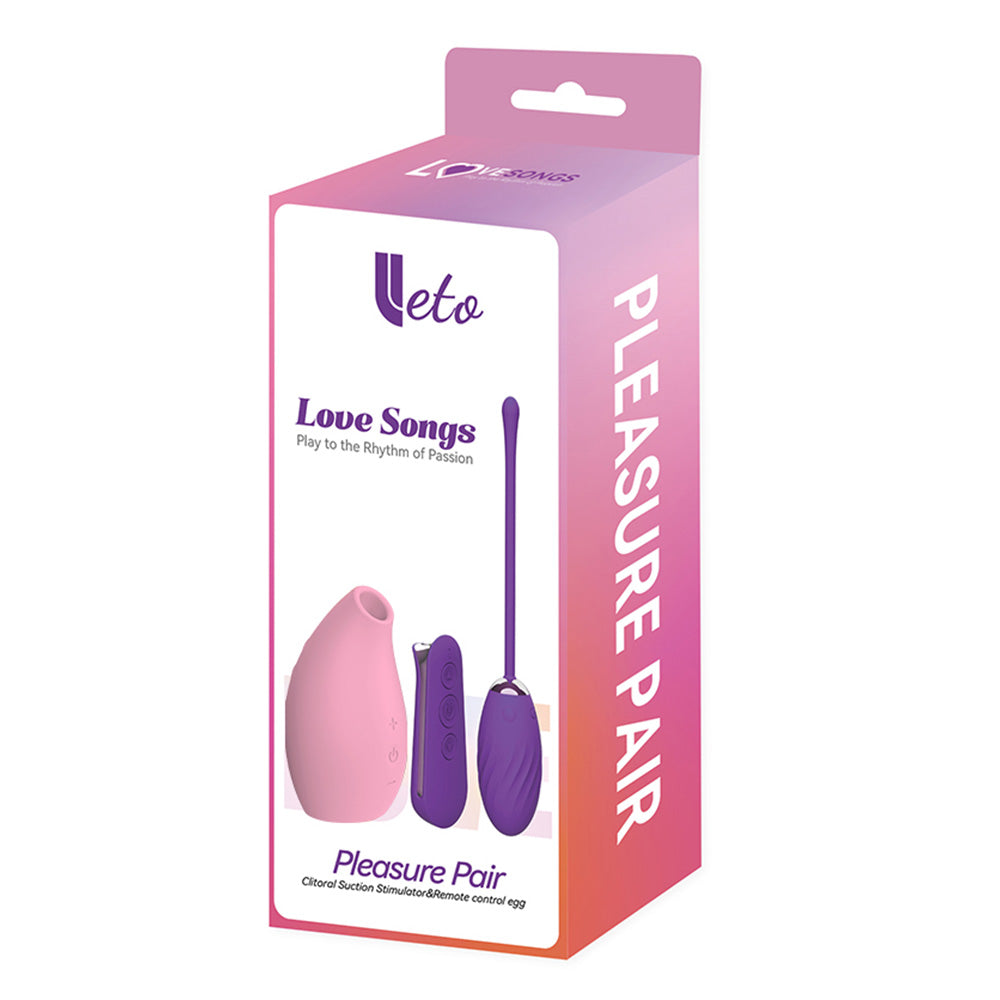 Leto Pleasure Pair Clitoral Suction & Egg Vibrator 2-Piece Kit