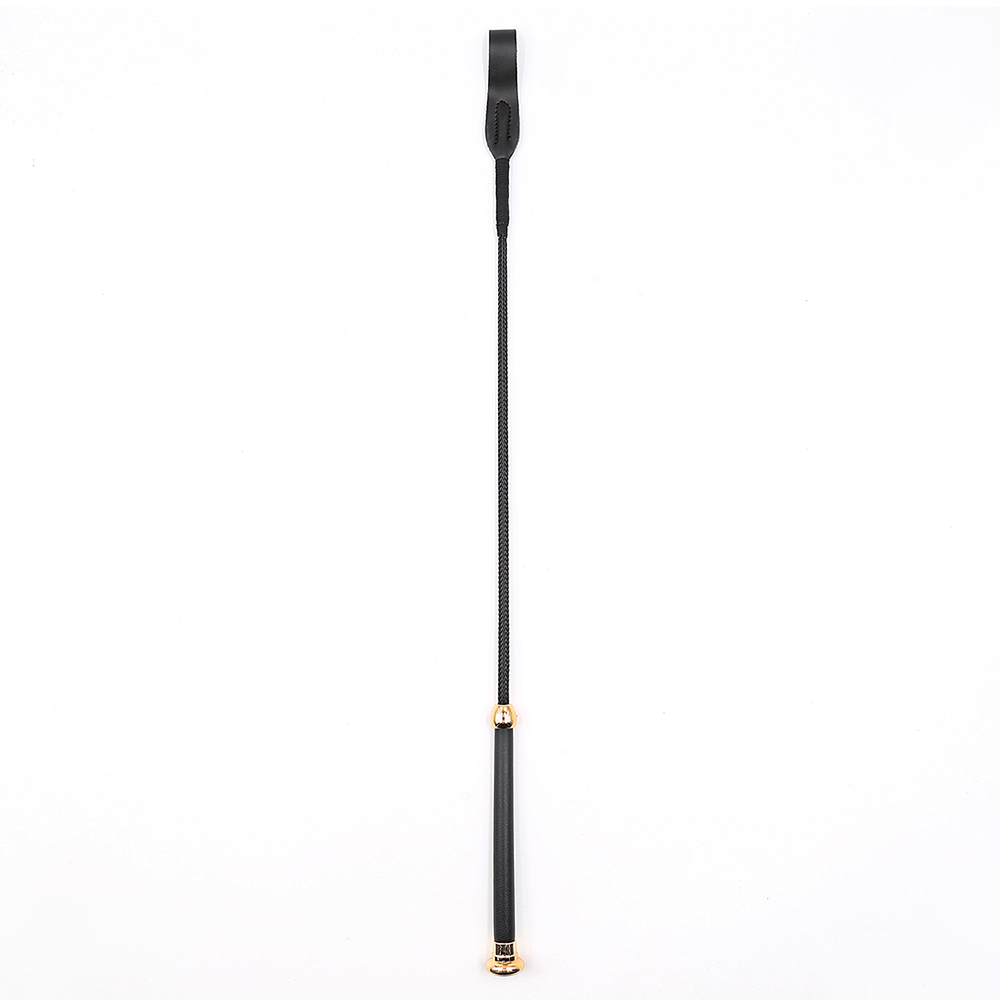 Sexyland Faux Leather Riding Crop With Gold Tip Handle