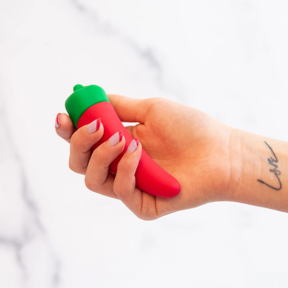 Emojibator Chili Pepper Emoji Tapered Silicone Mini Vibrator
