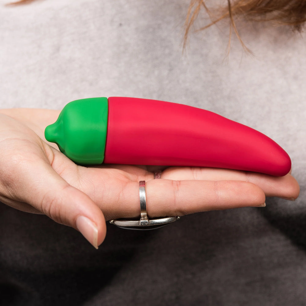 Emojibator Chili Pepper Emoji Tapered Silicone Mini Vibrator