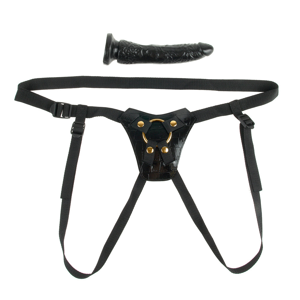 Fetish Fantasy Gold Designer Strap-On Harness & Dildo
