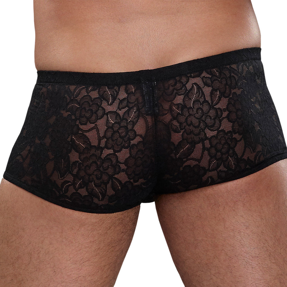 Male Power Stretch Lace Mini Short